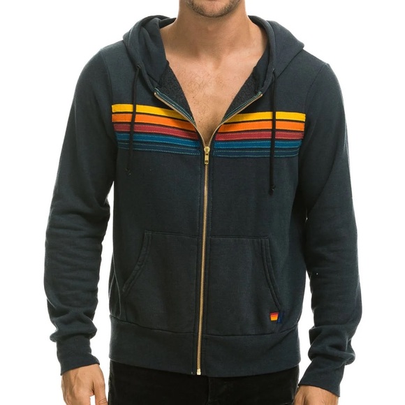5 STRIPE HOODIE - CHARCOAL SMALL - Picture 6 of 6